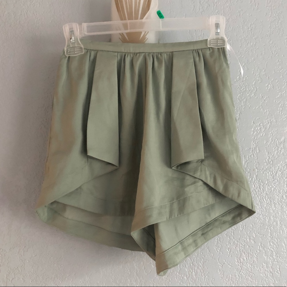 Sabo Skirt sea foam green satin shorts